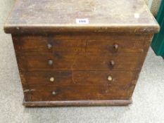 Vintage wooden box with blank front drawers