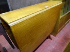 Mid Century Nathan slim drop leaf gate leg table and four dining chairs (chairs gifted by vendor)