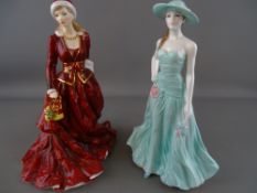 Royal Doulton figurine 'Mistletoe & Wine' and Royal Worcester figurine 'Serena'