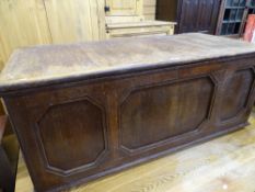 Antique style blanket box with lift-up lid and octagonal panelling