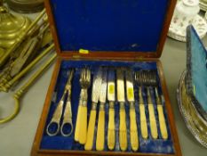 A part canteen of bone handled cutlery