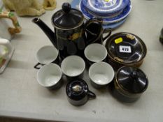 Japanese black lustre coffeware