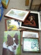 Parcel of paintings, prints etc