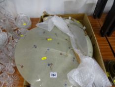 A vintage glass ceiling and wall lamp shade set
