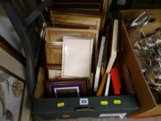 A box of prints, frames etc