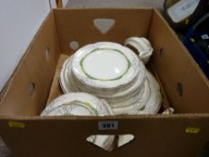 Box of vintage Crown Devon dinnerware