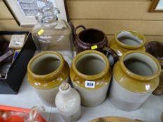 Earthenware provicion containers, demijohn etc