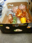 Box of carnival and similar glassware