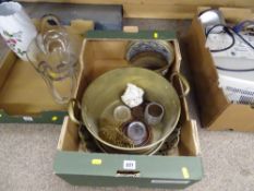 A brass jam pan, panter and similar items