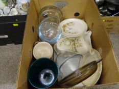 A box of household porcelain and glassware