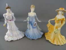 Three china figurines - Coalport Golden Age 'Eugene', Coalport Ladies of Fashion 'June' and Coalport