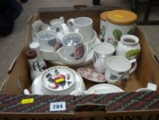 Quantity of fruit decorated bone china and a selection of Mintons and other pin dishes