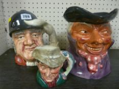 Large Shorter & Son character jug and two Royal Doulton examples titled 'Gone Away' and 'The