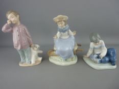 Three Nao porcelain figurines of young children