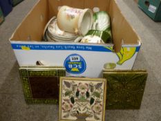 Box of Staffs dinnerware and other chinaware