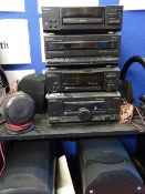 Technics midi hifi system with speakers on portable stand E/T