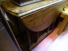 Vintage barley twist gate leg table