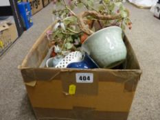 Mixed box of floral ornaments and other china