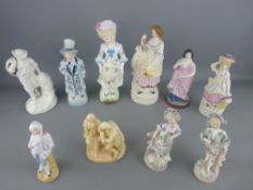Collection of Victorian and other bisque porcelain figurines, some glazed