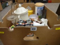 Pair of square Imari bottle vases and a mixed quantity of china and glassware