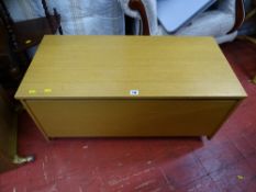 Modern storage/blanket box, loom style ottoman and modern computer trolley/desk