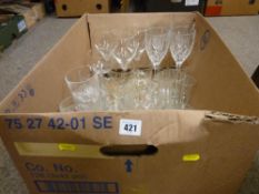 Box of drinking glassware