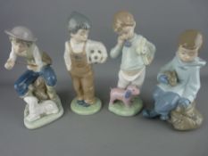 Four Nao porcelain figurines of young boys