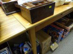 Modern teak effect draw leaf dining table, 120 x 80 cms unopened