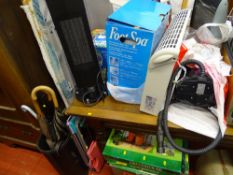 Parcel of household items including two ironing boards, clothes airers, steam wallpaper stripper,