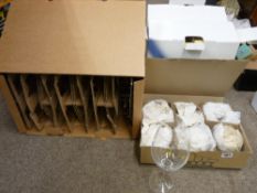 Quantity of boxed drinking glassware by Dartington crystal etc