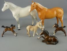 Collection of Beswick horses and a donkey (damages and repairs)