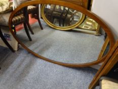 Large mahogany oval mirror