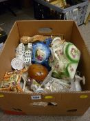 Box of mixed vintage crockery and tableware