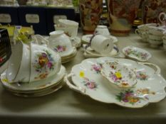 Coalport 'June Time' part tea service, Royal Crown Derby pin dish etc