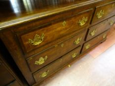 Antique converted mule chest/dresser, the base having six opening drawers and the top with small