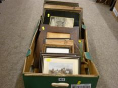 Box of paintings, prints, engravings etc