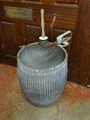 Vintage galvanized barrel etc