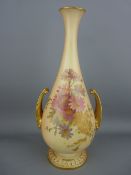 Royal Worcester blush decorated two handled vase, model no. 2151