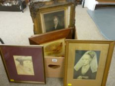 Box of vintage etchings, prints etc