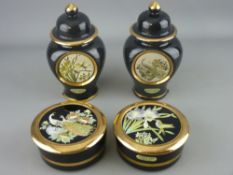 Four items of Chokin ornamental ware finished in 24 carat gold