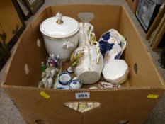 Continental vase, bone china ice pail and cover, selection of Gaudy Welsh and other decorative