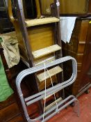 Modern metal and wooden tread stepladder and an electric heated towel rail E/T