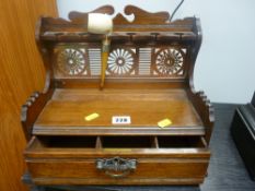 Vintage oak pipe rack with single front drawer