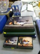 Quantity of boxed placemats and halogen and other light/lamp bulbs