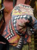 Quantity of geometric pattern blankets/throws