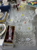 Mixed quantity of drinking and other glassware