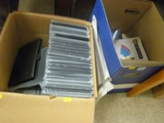 Quantity of as new crafter's equipment, perspex image holders and leather effect document wallets