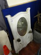 Vintage metal splashback and a small vintage sink