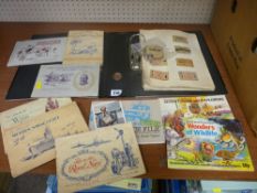 Ring binder collection of vintage matchbox fronts and a quantity of cigarette and tea cards in