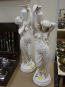 Pair of composition classical style figurines